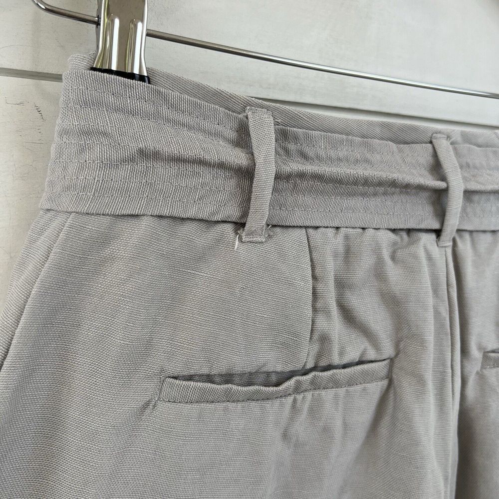 Wilfred 4 Jallade‎ Gray Linen Trousers Pants Tie Waist Crop Belted - Picture 6 of 10